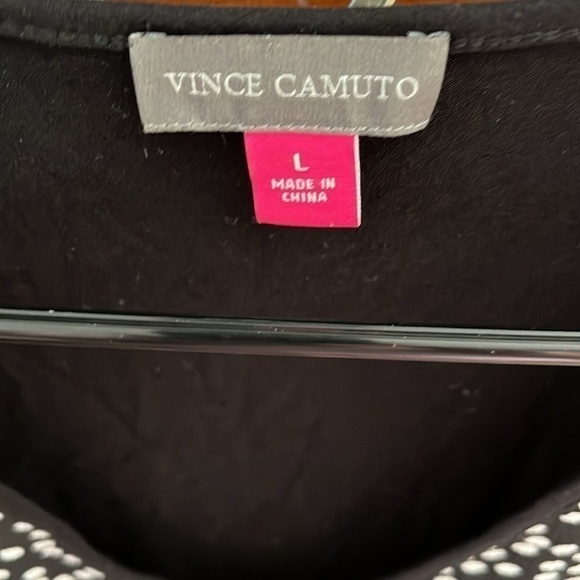 Vince Camuto Women’s Black And White Polka Dot Sleeveless Blouse Size Large NWT - Picture 2 of 8